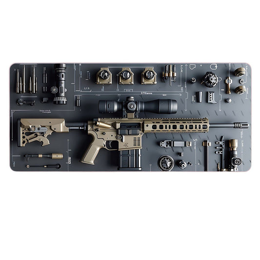 Cool Military Weapon Build Weapon Parts Display Large Gaming Mouse Pad