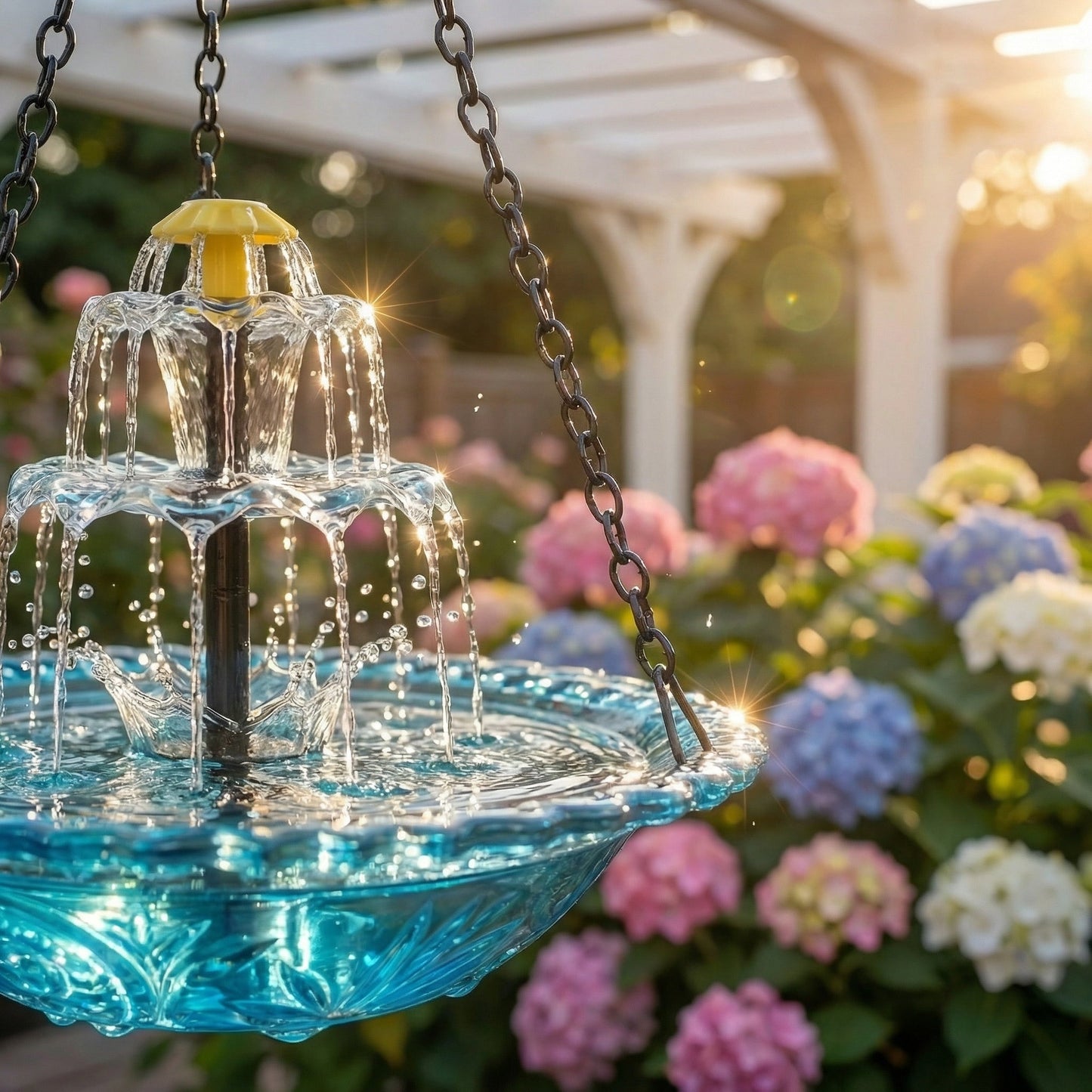 Solar Cascade hängendes Vogelbad-Springbrunnen