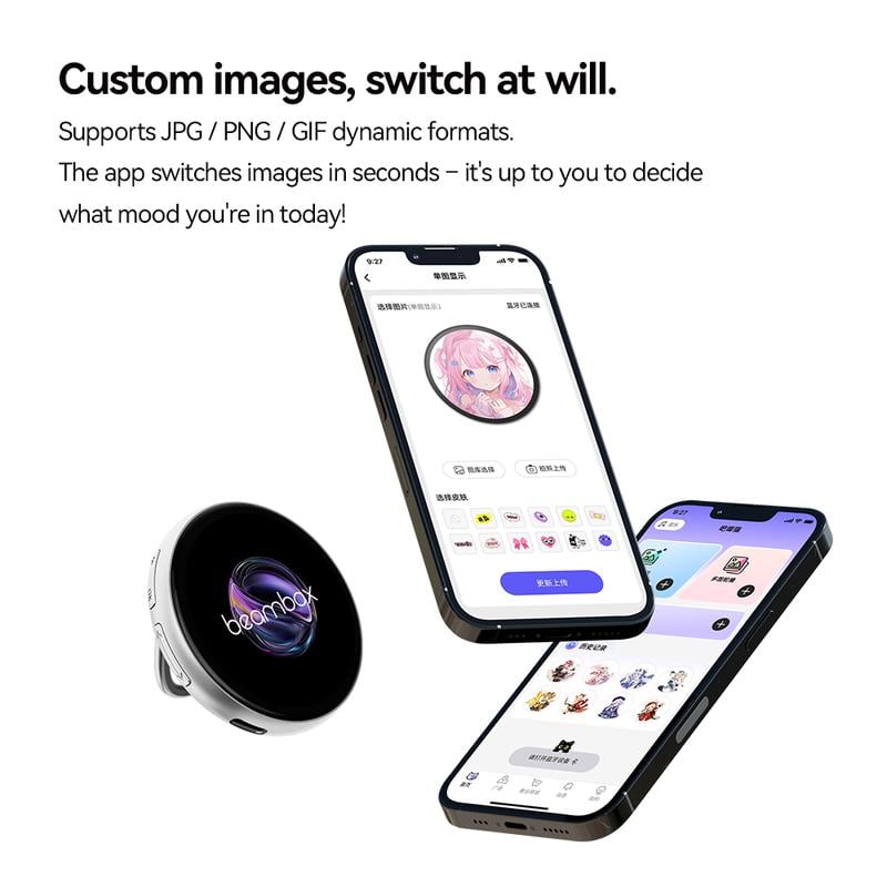 📱 Pixel Touch Digital Badge Screen – 📸 500 mAh Leichtgewichtiger Foto-/Video-/GIF-Pin