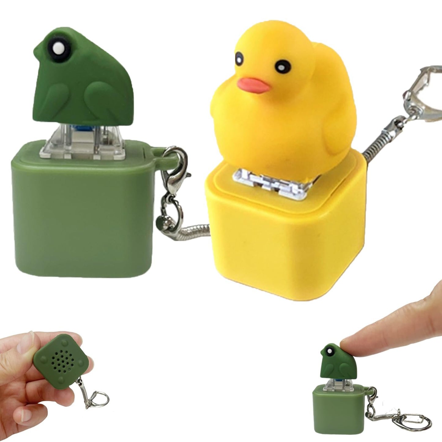 🐸Froschquakendes Fidget-Spielzeug – Wiederaufladbarer Froschquak-Schlüsselanhänger, Stressabbau durch Froschquaken mit bunten Lichtern, lustiges und tragbares Spielzeug zur Linderung von Angstzuständen
