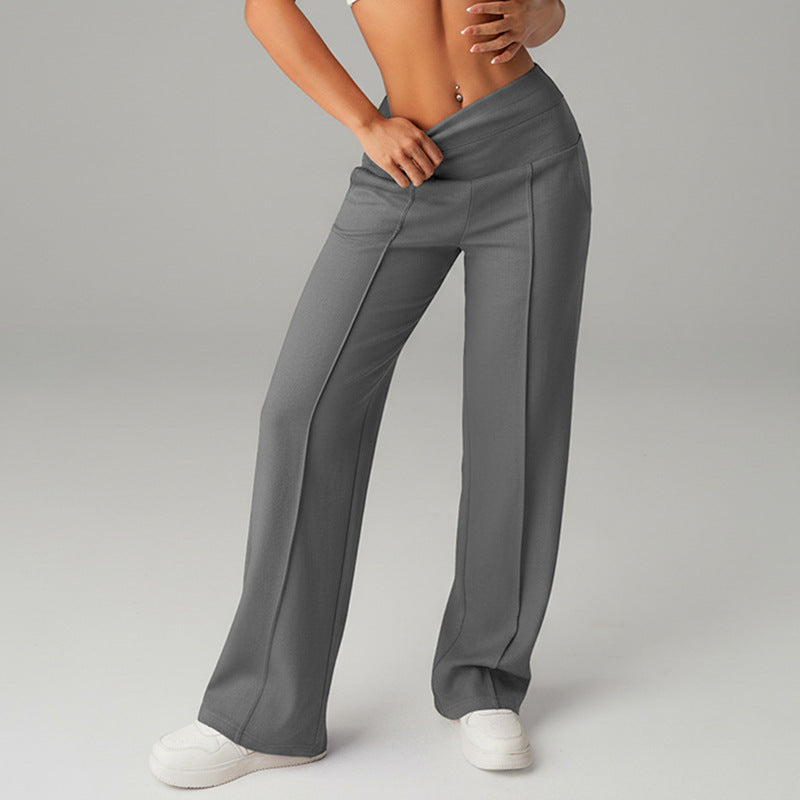 💕 Damen-Unifarbene Weite Straight-Leg-Hose