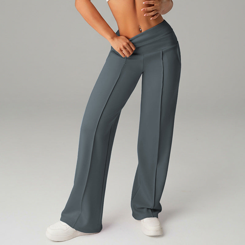 💕 Damen-Unifarbene Weite Straight-Leg-Hose