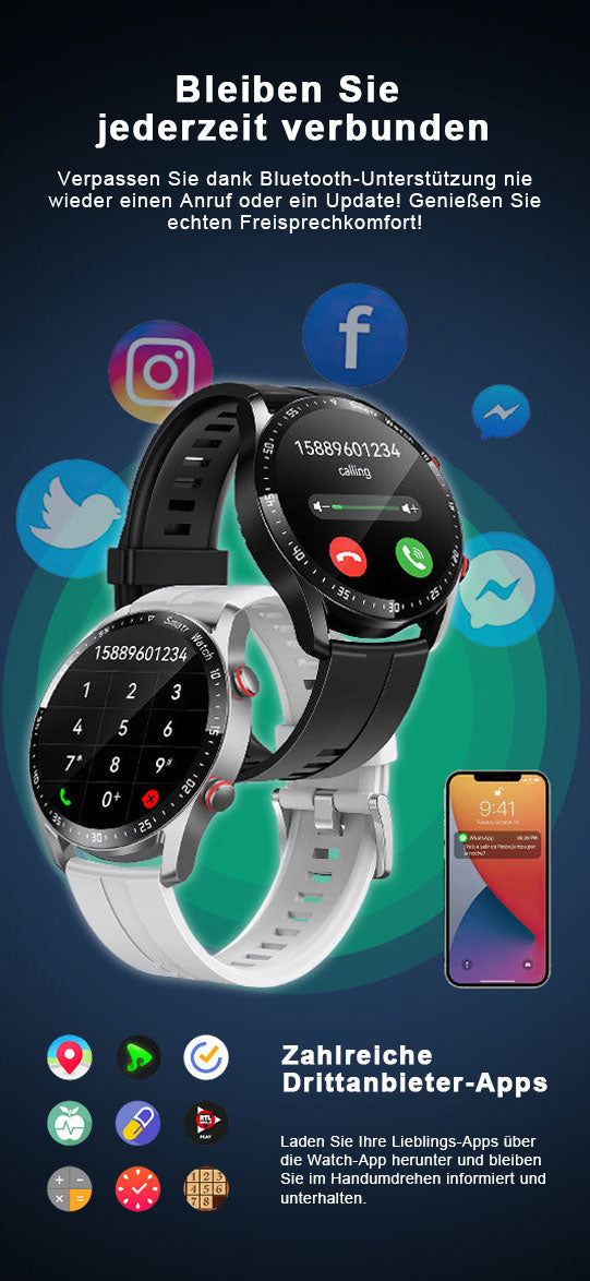 1,28-Zoll-Bildschirm Sport Smartwatch