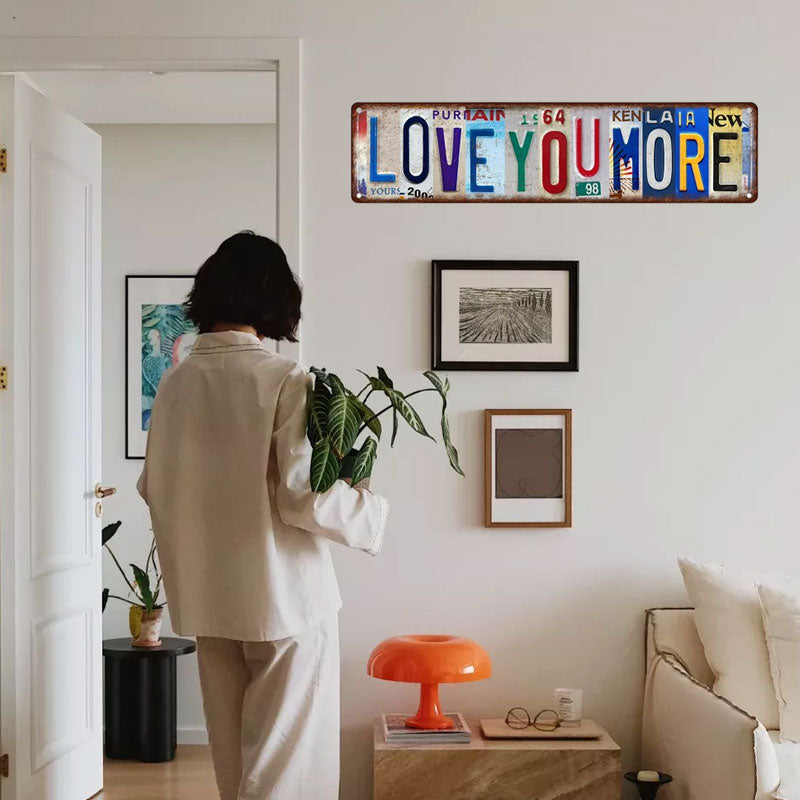 ❤️ “Love You More”  Vintage-Wandschild