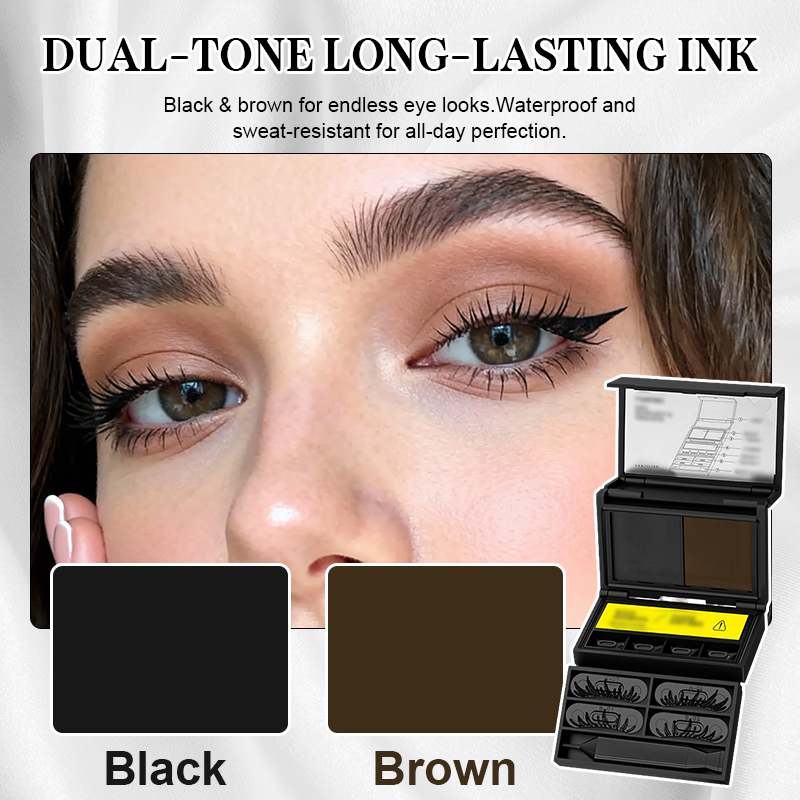 3-in-1-Set für das Augen-Make-up zum Mitnehmen: Stempel für die unteren Wimpern + Punktstift + Eyeliner