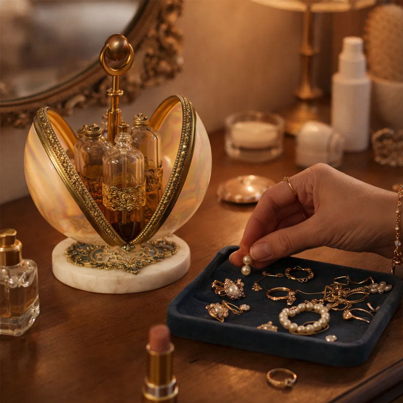 🕯 Vintage-Parfümdisplay aus Muscheln