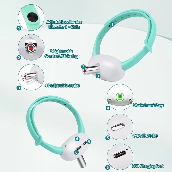 Automatisches Laser-Halsband für Haustiere – Ein intelligentes, interaktives, freihändiges Laserspielzeug, das Ihr Haustier aktiv hält.