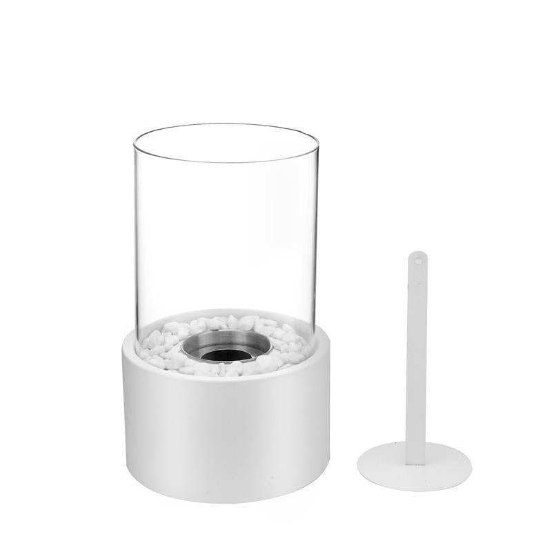 🏠 Tischkamin aus Glas & Metall – Tragbar, Rauchfrei für Drinnen & Draußen, Mit Ethanol-Brenner & Gemütliches Deko-Akzent Für Ihr Zuhause ✨