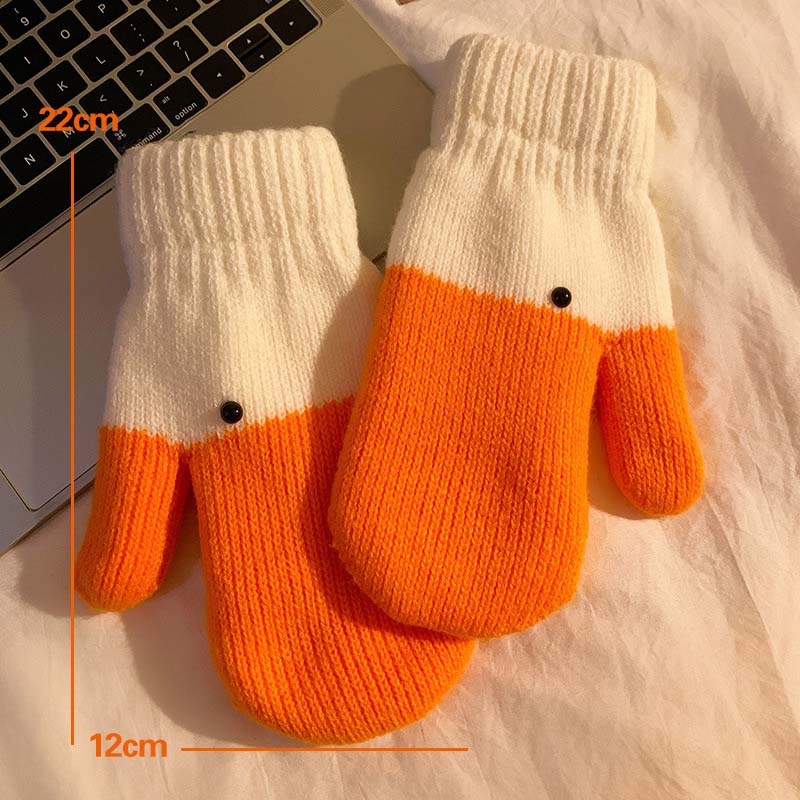 🧡🐥 Warme Winterhandschuhe mit süßem Gänse-Design ❄️✨