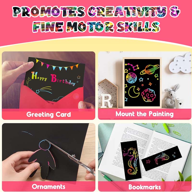 Schwarzes Buntes Kratzpapier