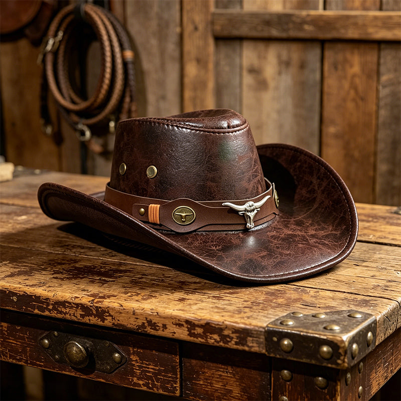 🤠 Western-Cowboyhut mit Riffelung