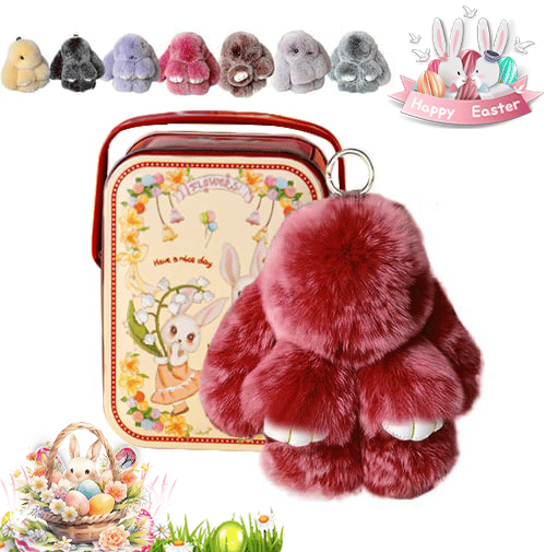 🐰Süßer Osterhasen-Plüschschlüsselanhänger – Geschenkoption in Blechdose, 🎁Süße Osterüberraschung