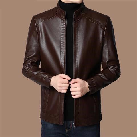 Warme Herren Lederjacke mit Plüschfutter - Geschenk für ihn!
