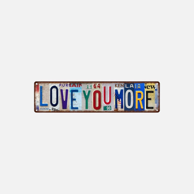 ❤️ “Love You More”  Vintage-Wandschild