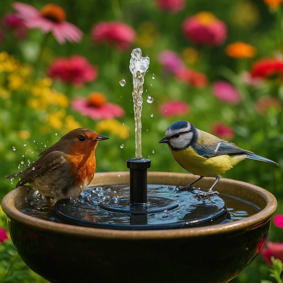 Der Solarbrunnen für lebendige Gärten.