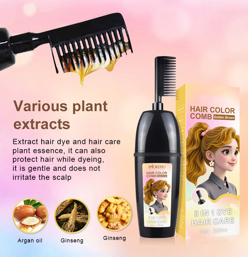 🟧3-in-1-Kamm für die Haarfärbung | Einfaches Färben der Haare zu Hause mit integrierter Bürste