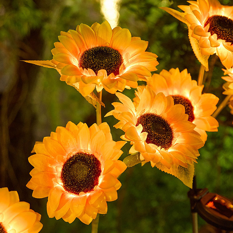 🌻 Solarbetriebene Sonnenblumen-Gartenstecklichter