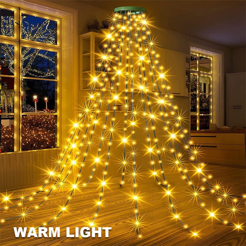 🎄 LED-Ring Fünfzackiger Stern Weihnachtsbaum-Lichterkette 🎄