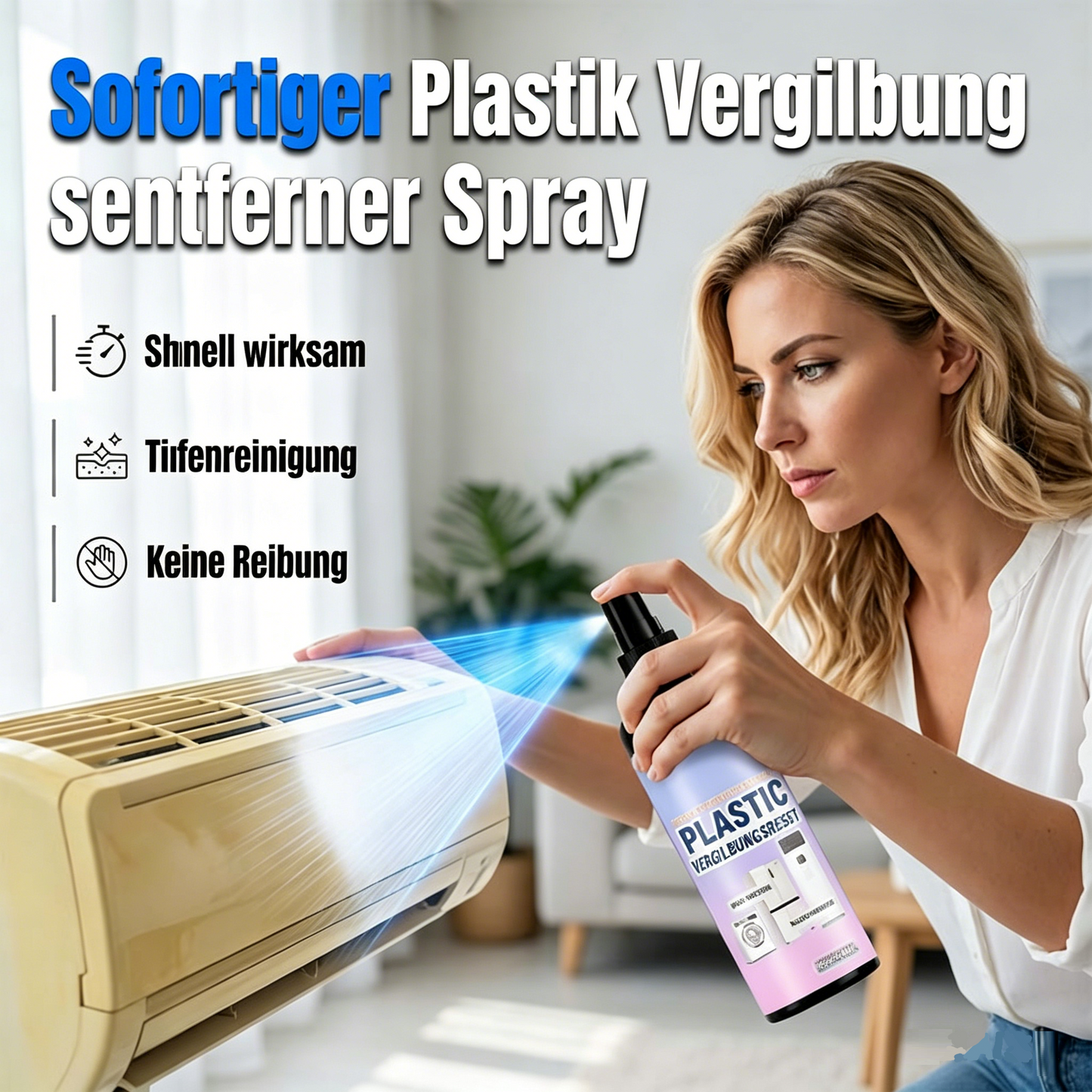 Vielseitiges Spray gegen Vergilbung von Kunststoff