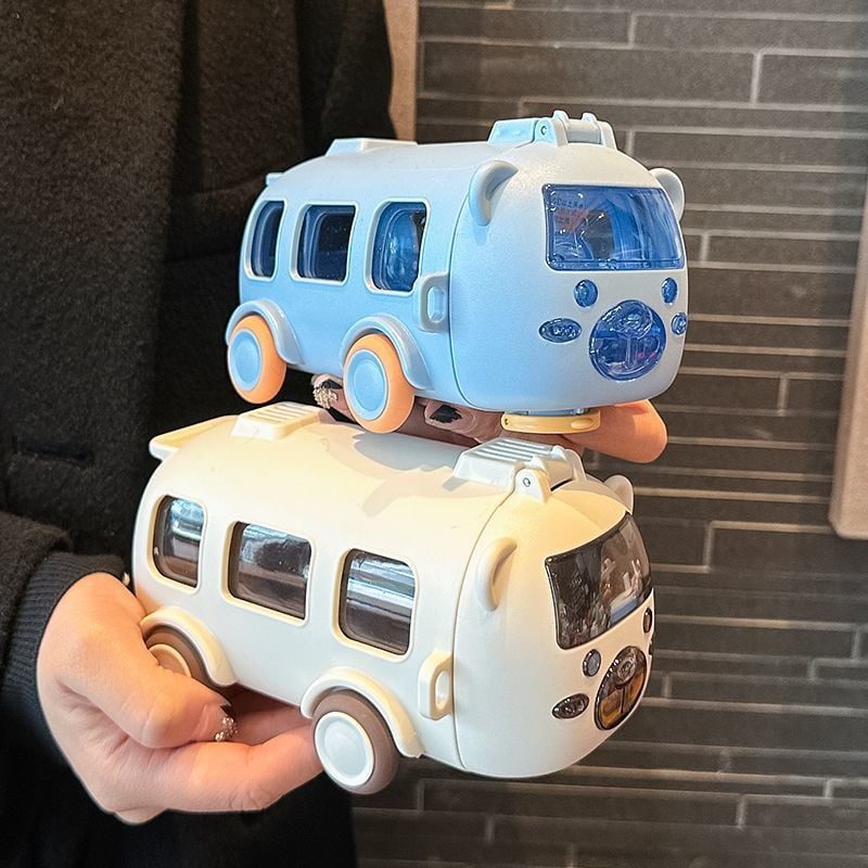 🎁Die besten Geschenke für Kinder – 🚌Tragbarer Wasserbecher in Busform mit Trageriemen (500 ml)