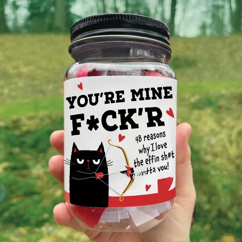🏹❤️ Lustiges Valentinstag-Glas 😻Sag ihnen, dass du sie liebst – mit 48 coolen Zitaten 🎁Geschenkfertig – kein Stress beim Verpacken!