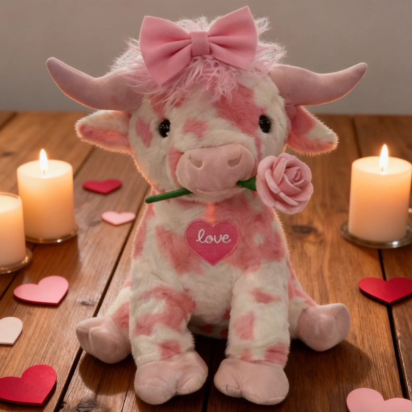 🔥Letzter Tag 49 % Rabatt💘🐮Entzückendes rosa Hochlandkuh-Plüschtier