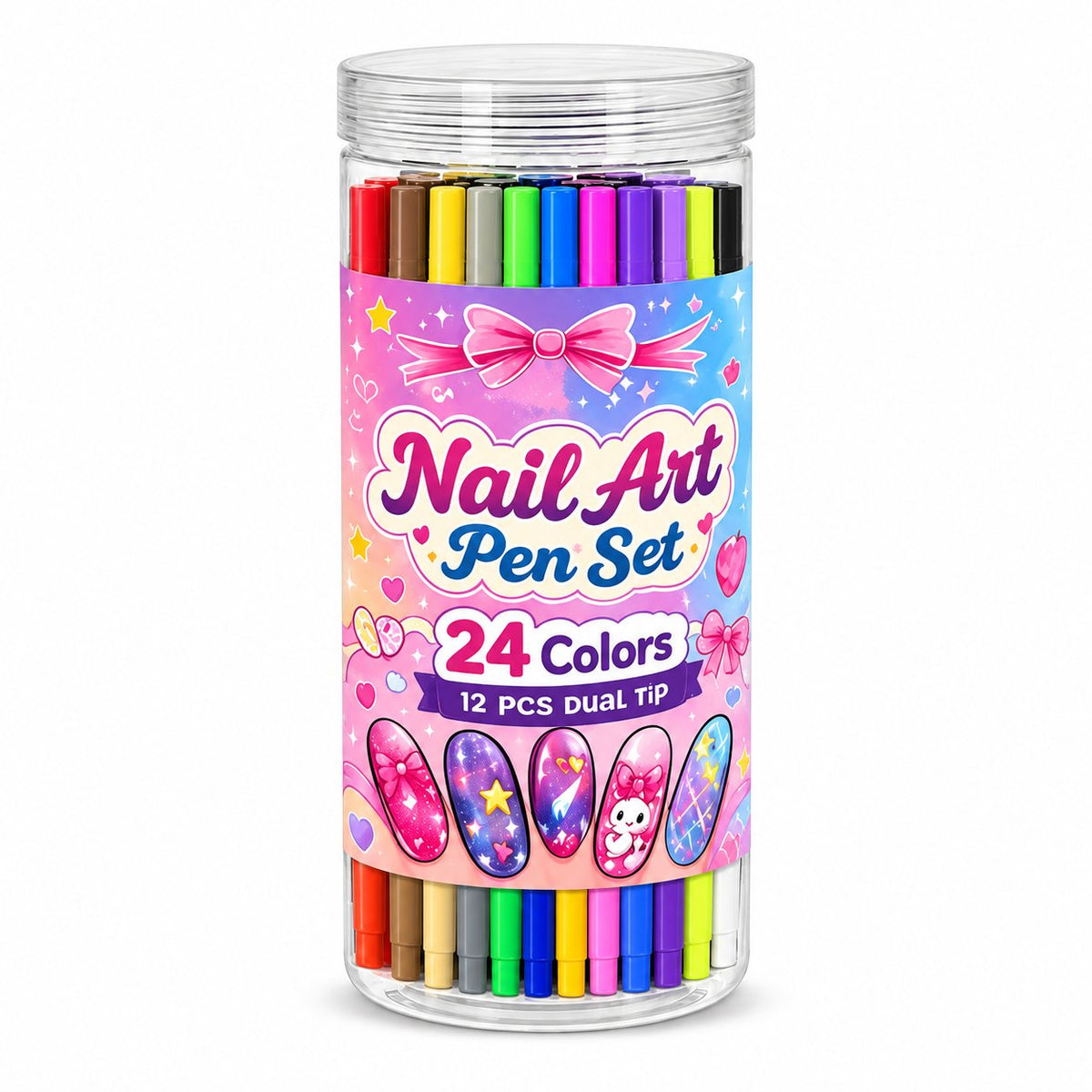 💕Letzter Tag – 50 % Rabatt🌈 24 Farben, doppelseitige Nagellackstifte, Set 12