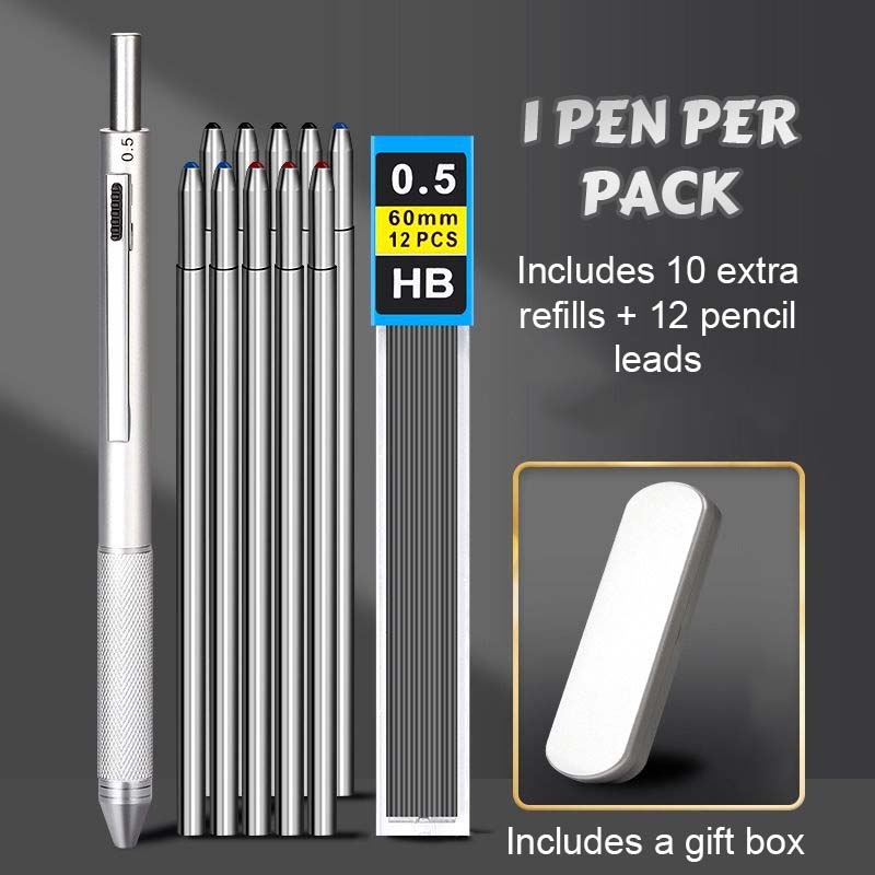 🖊️ Der smarte Minimalist: 4-in-1-Metallkugelschreiber mit Schwerkraftsensor