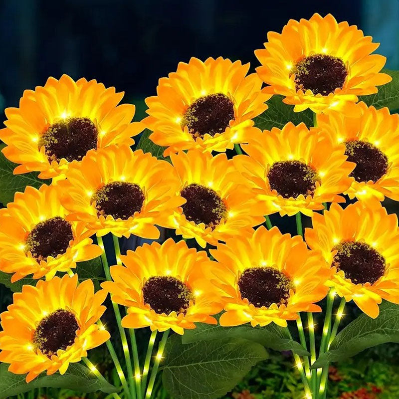 🌻 Solarbetriebene Sonnenblumen-Gartenstecklichter