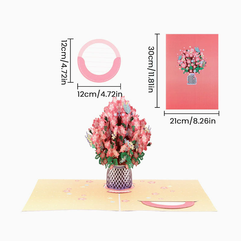 💐 Pop-up-Valentinstagskarte mit Wildblumen