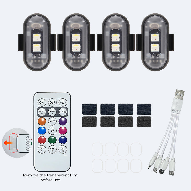 Bunte LED-Innenbeleuchtung für Autos – USB-Aufladung