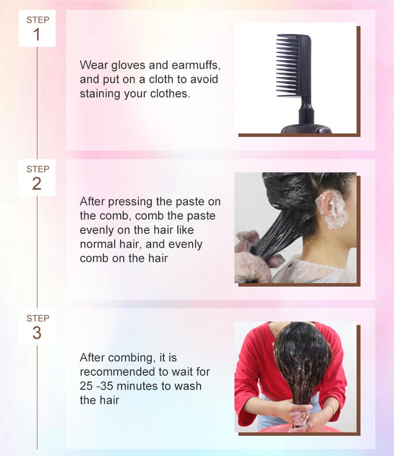 🟧3-in-1-Kamm für die Haarfärbung | Einfaches Färben der Haare zu Hause mit integrierter Bürste