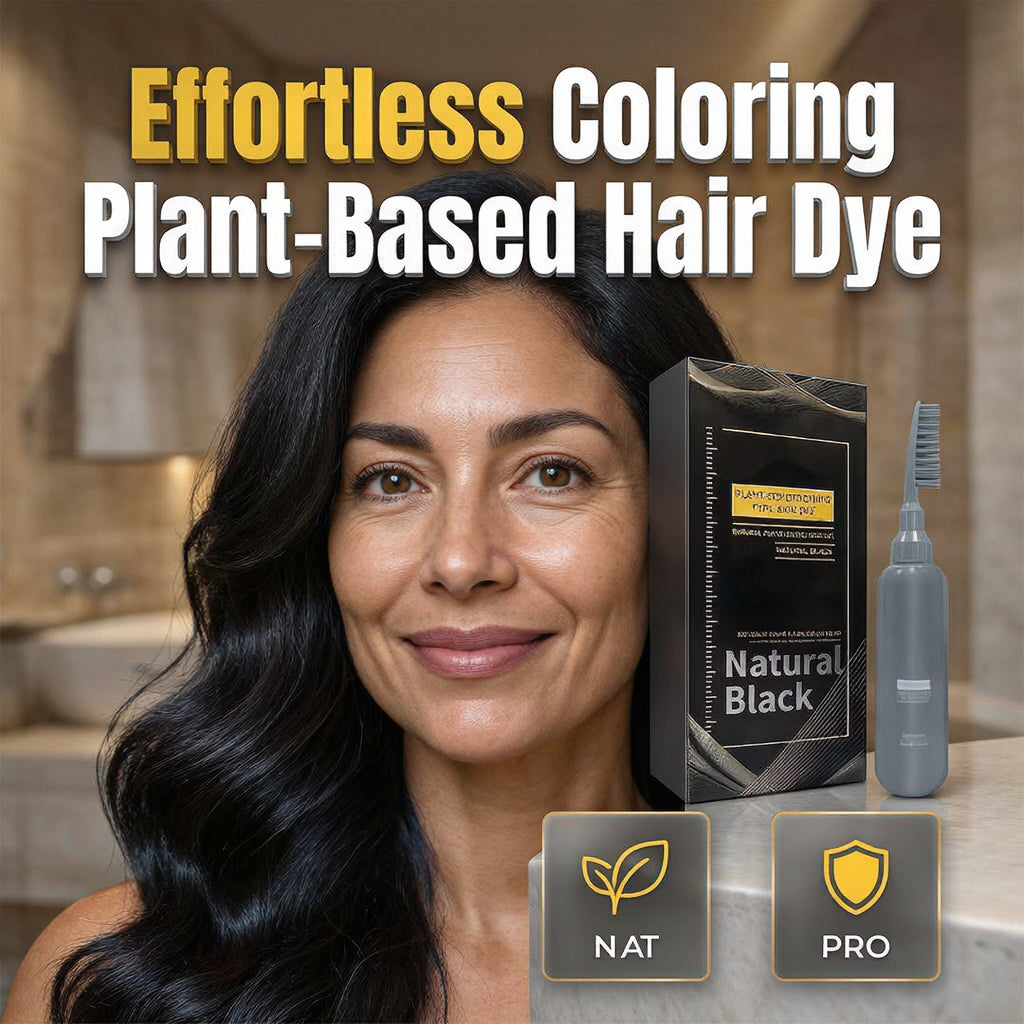 🌿 Pflanzliche Haarfarbe zum Einkämmen – Einfach anzuwenden, deckt graues Haar ab, pflegende Formel ✨