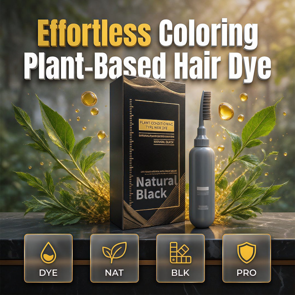 🌿 Pflanzliche Haarfarbe zum Einkämmen – Einfach anzuwenden, deckt graues Haar ab, pflegende Formel ✨