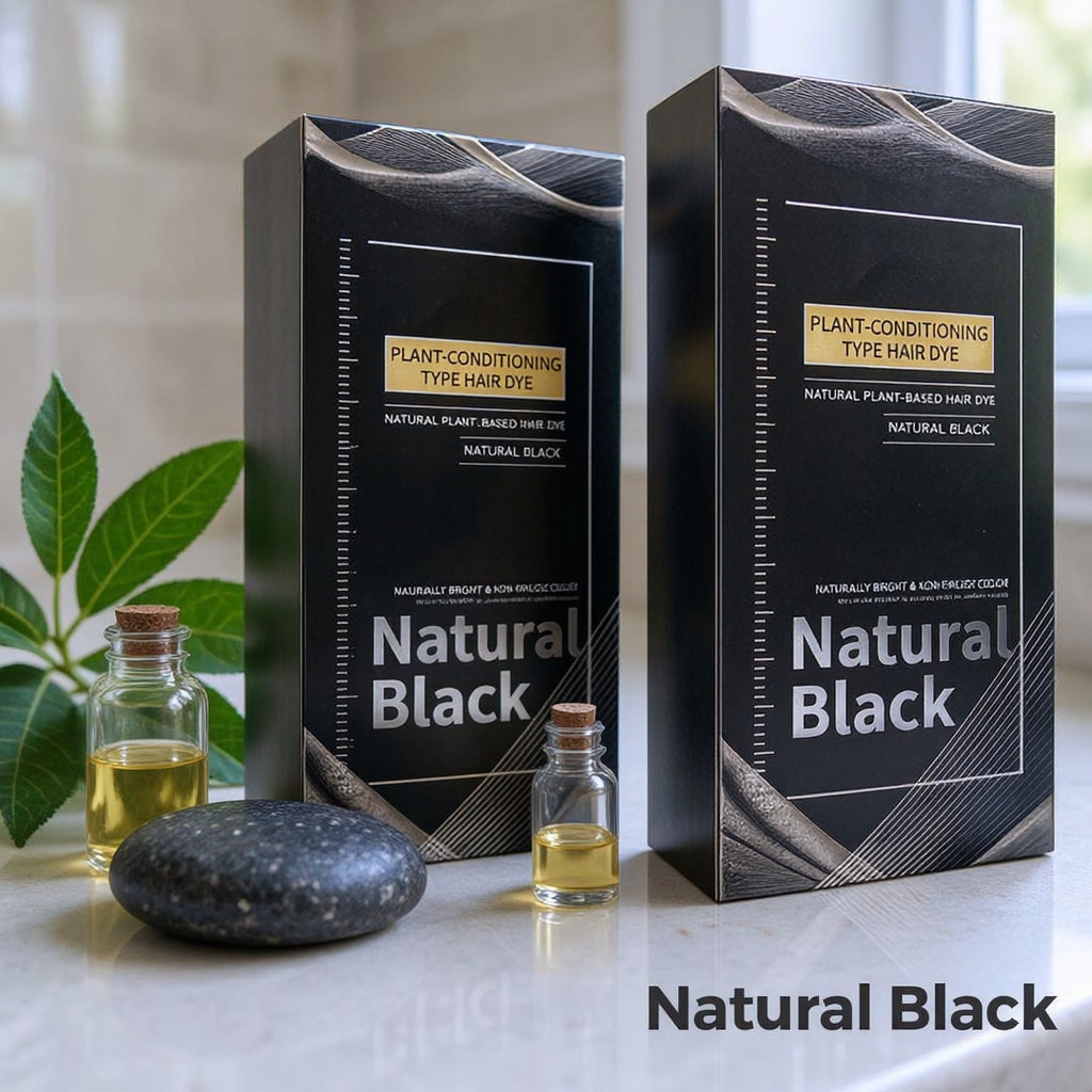 🌿 Pflanzliche Haarfarbe zum Einkämmen – Einfach anzuwenden, deckt graues Haar ab, pflegende Formel ✨