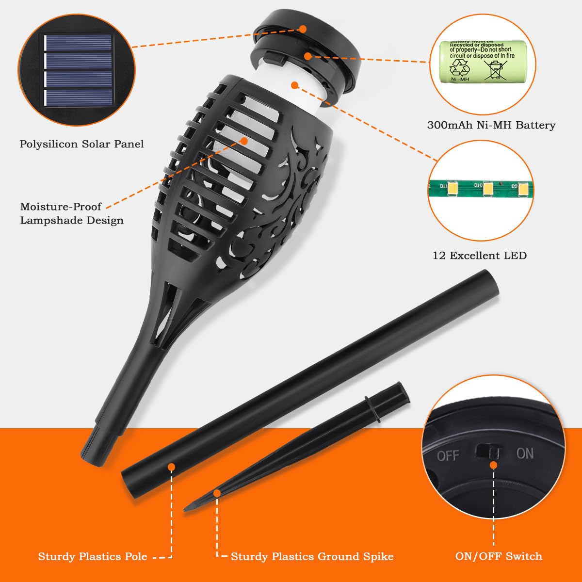 🔥2025 Solar-Fackeln – Flackernde Flamme für Outdoor-Dekoration
