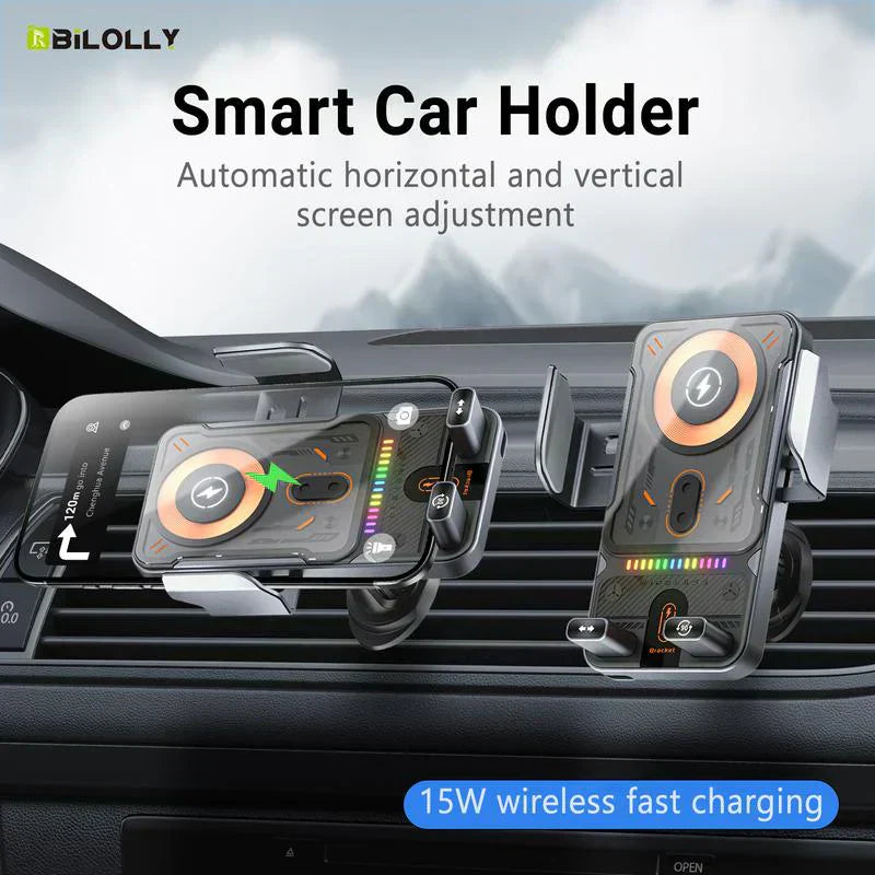 🔥HEISSER VERKAUF 50 % RABATT🎁⚡Über 50.000 verkauft! 📱Intelligenter 2-in-1-Autohalter für Mobiltelefone mit Drehfunktion und kabellosem Ladegerät⚡