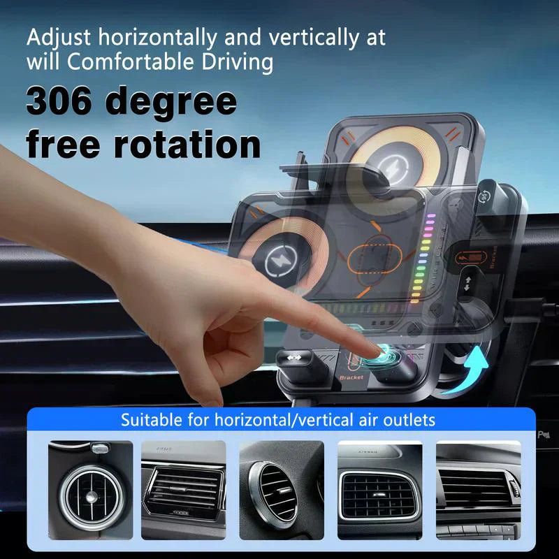 🔥HEISSER VERKAUF 50 % RABATT🎁⚡Über 50.000 verkauft! 📱Intelligenter 2-in-1-Autohalter für Mobiltelefone mit Drehfunktion und kabellosem Ladegerät⚡