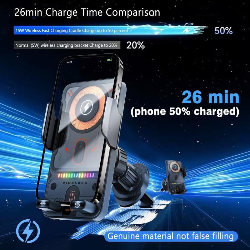 🔥HEISSER VERKAUF 50 % RABATT🎁⚡Über 50.000 verkauft! 📱Intelligenter 2-in-1-Autohalter für Mobiltelefone mit Drehfunktion und kabellosem Ladegerät⚡
