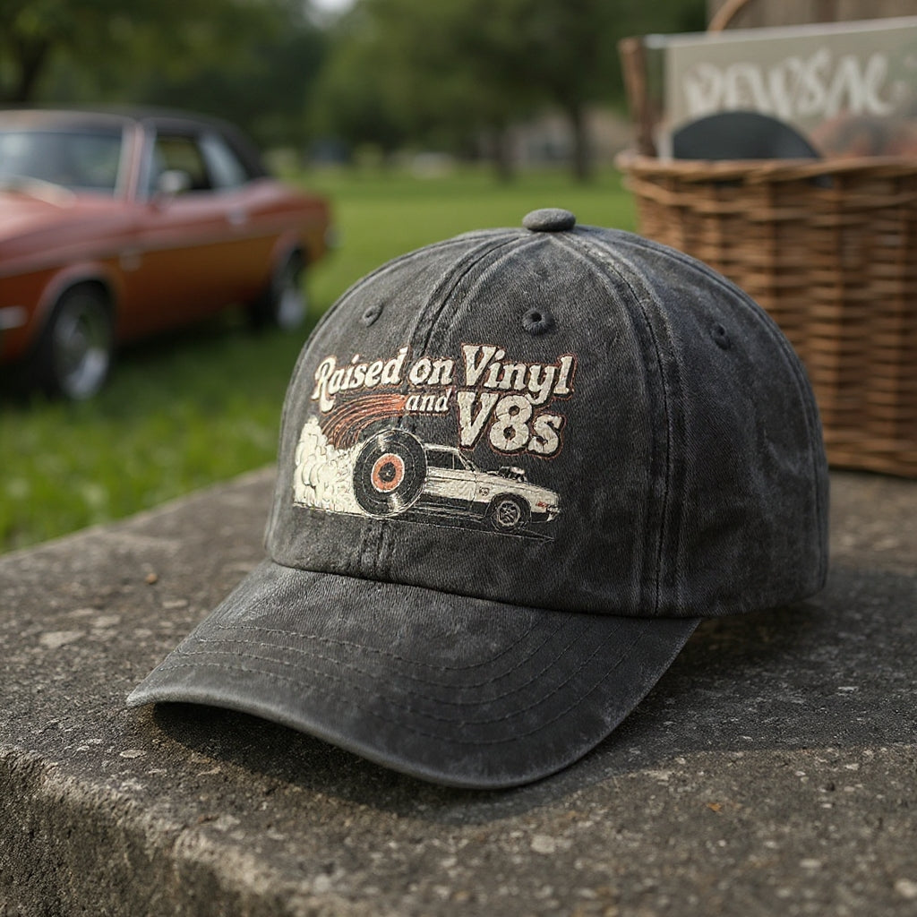 "Aufgewachsen mit Schallplatten und V8-Motoren" Die Gearhead Classic-Kappe