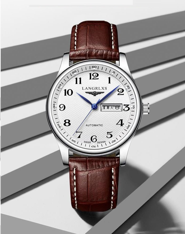 Wasserdichte Quarz-Herrenuhr mit Leuchtziffern und Kalender