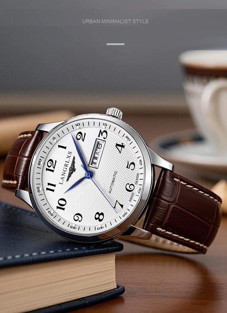 Wasserdichte Quarz-Herrenuhr mit Leuchtziffern und Kalender