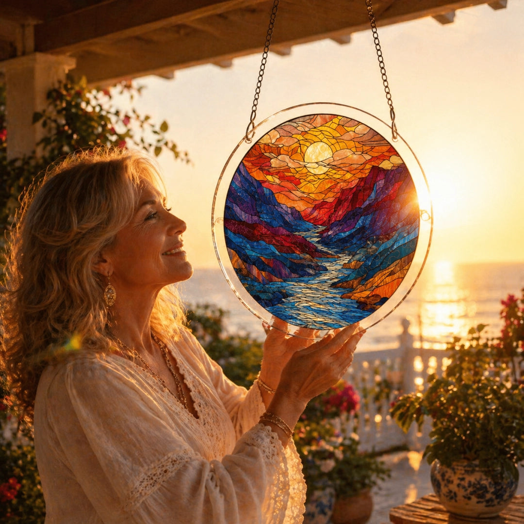 🔥Acryl-Sonnenuntergangs- und Meeres-Puzzle als Fensterdekoration