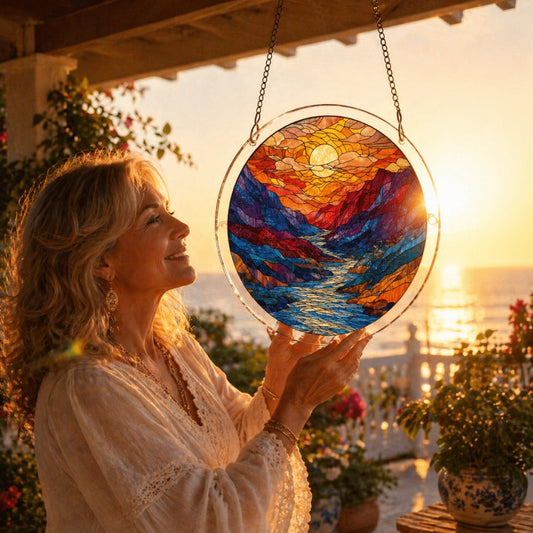 🔥Acryl-Sonnenuntergangs- und Meeres-Puzzle als Fensterdekoration