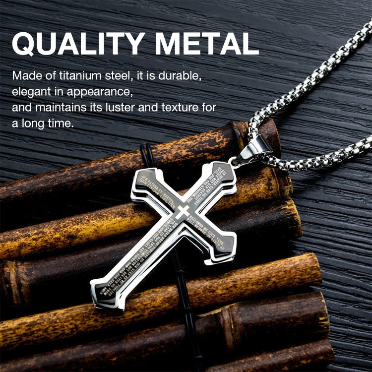 ✝️ „Vaterunser“-Kreuz-Halskette – Unisex