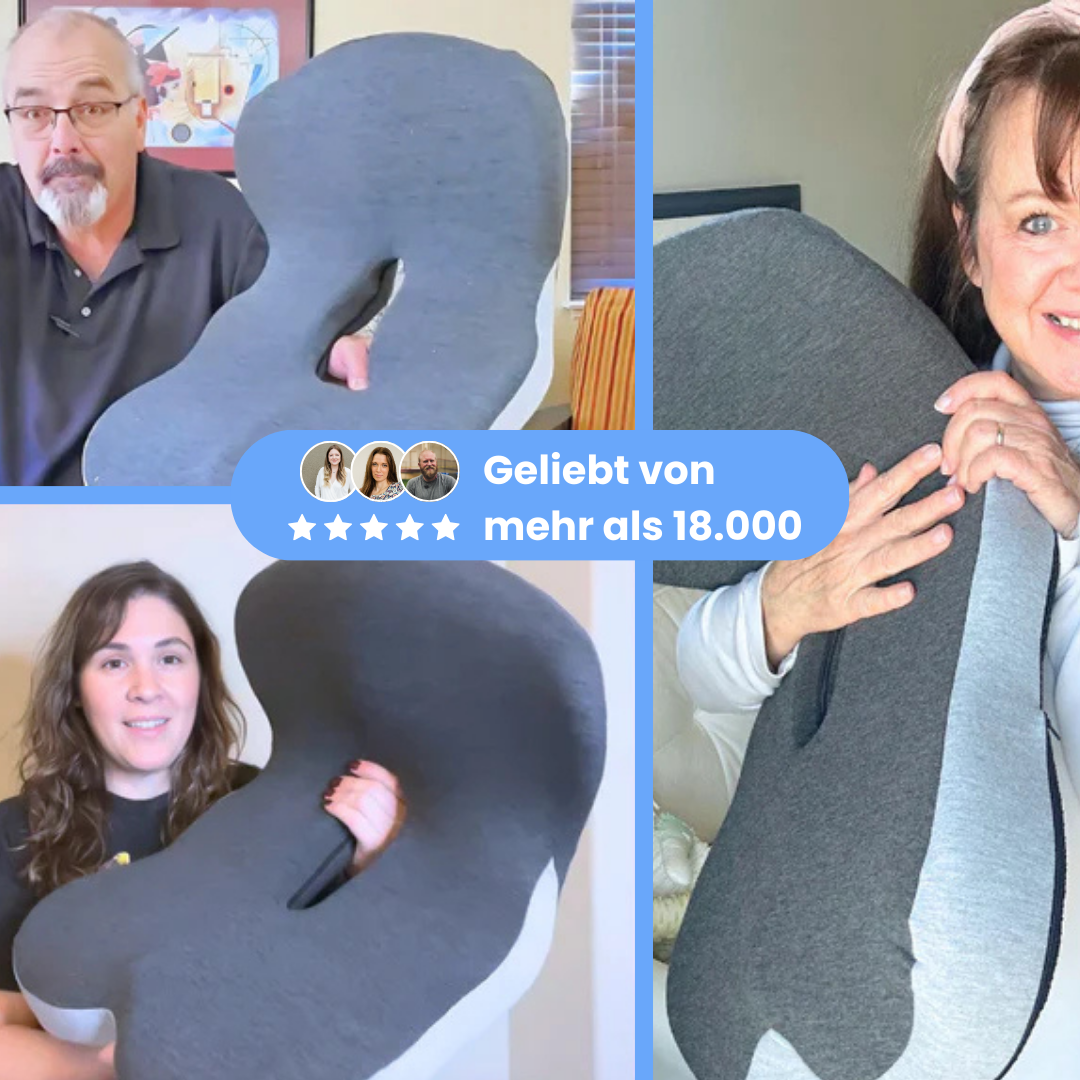 Memory-Schaum Sitzkissen mit Rückenlehne – 2-in-1 Komfort