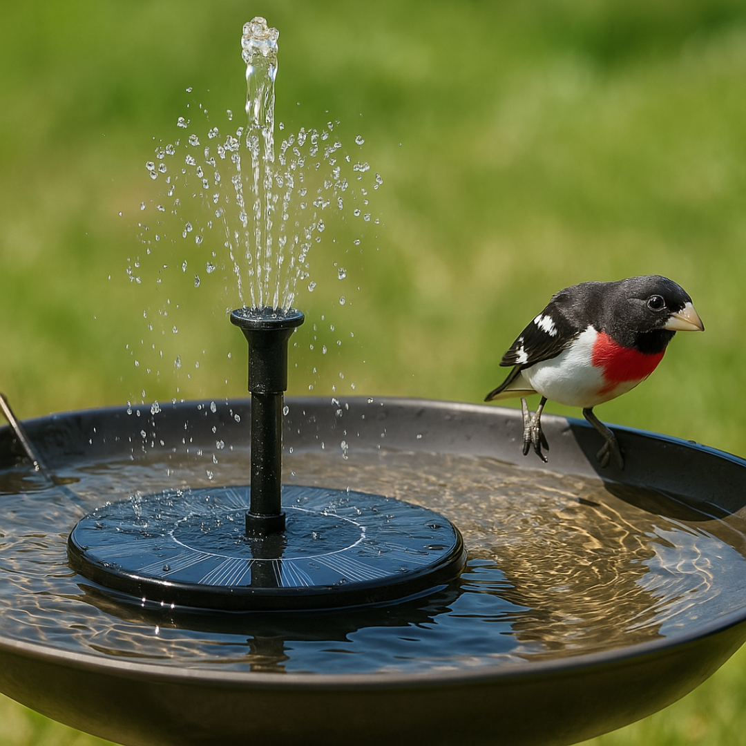 Der Solarbrunnen für lebendige Gärten.