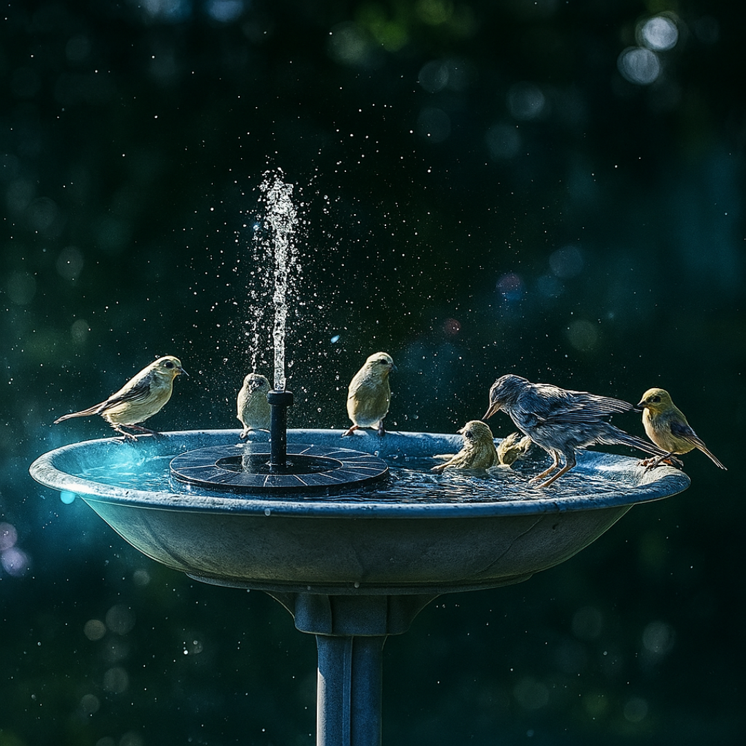 Der Solarbrunnen für lebendige Gärten.