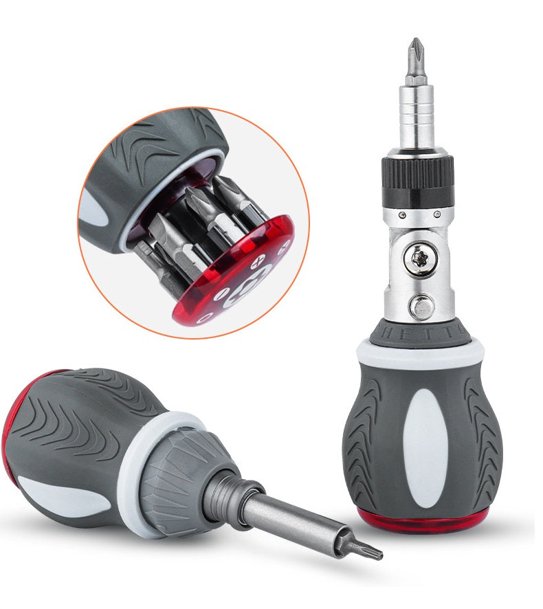 Vielseitiges 8-in-1-Set mit magnetischen Ratschen-Schraubendreherbits