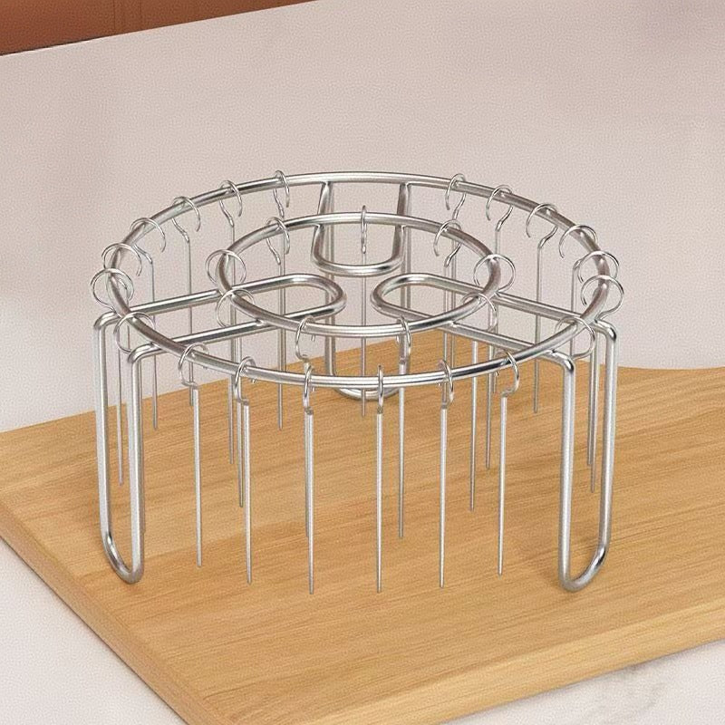 🔥 Spießhalter für Heißluftfritteusen – Vertikaler Kebab-Halter aus Edelstahl für Heißluftfritteusen, Backöfen und selbstgemachte BBQ-Snacks🍢